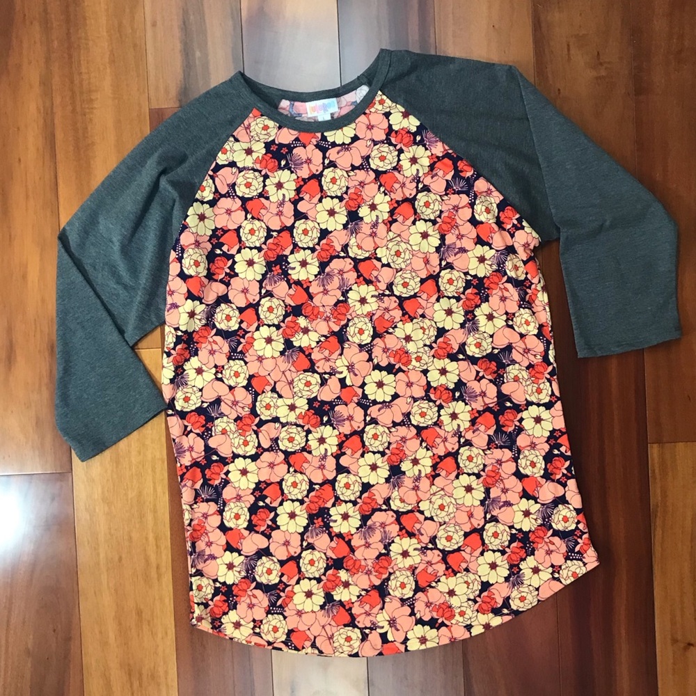 LuLaRoe Floral Long Sleeve Randy Tunic Top